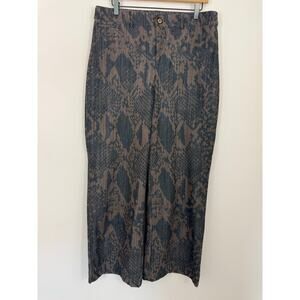 Agnes & Dora Snakeskin Print High Rise Wide Leg Pants Size XL